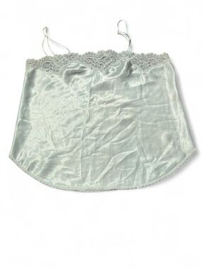 Vintage Linda size small Silky Lace Trim Cami Top beige